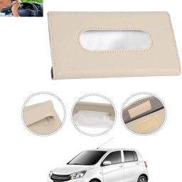 Beige Leatherite Rectangle Shape Fancy Design Tissue Dispencer For Car-285 Vehicle Tissue Dispenser-16