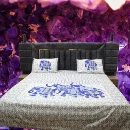 144 TC Cotton Double Jaipuri Prints Flat Bedsheet-image-19