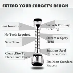 shivarth Turbo Flex Kitchen Sink 360 Degree Rotating Water Extender ( Pack of 1 ) Faucet Nozzle image 3