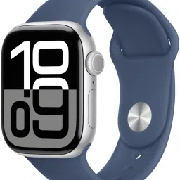 Apple Watch Series 10 GPS + Cellular 42mm Silver Aluminium with Denim Sport Band-image-1