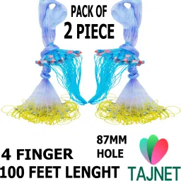 PACK OF 2 GILLNET 4 FINGER 23/85MM 5FT HEIGHT 100FT LENGHT 200FT DOWN LENGHT Fishing Net-picture-14