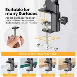 subton Photography Mobile & Tablet Holder Tripod Camera Stand with 360 Rotation for Overhead Video shooting,Cooking Videos,Online Claases YouTube Short Videos etc Compatible with All Mobile Phones & Tablets Tripod, Monopod, Tripod Clamp, Tripod Bracket, Tripod Ball Head image 5