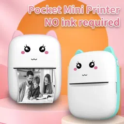 4uonly SMALL Size Mini Printer with Paper Output for Photo qwe1 Multi-function Monochrome Label Printer-0