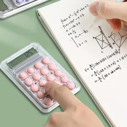accuprints Pink Mini Cute 8-Digit Portable Pocket Calculator Easy to Press Electronic Calculator Daily Use Basic Calculator image 3