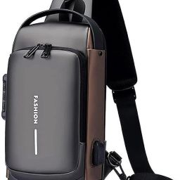 Brown Men & Women Shoulder Bag Waterproof Polyester Slim Unisex Crossbody Sling Bag Chest Backpack Men's Bag-image-56