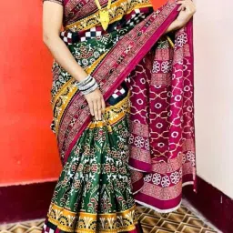 Printed, Graphic Print Sambalpuri Pure Cotton Saree-image-57