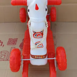 oh baby PLASTIC CHETAK HORSE WITH ROCKING FUNCTION AND RUNNING RIDE ON 32012520 Tricycle image 3
