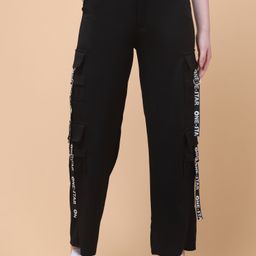 classi kaari Women Solid Black Track Pants-picture-24
