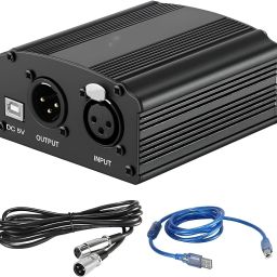 48V Phantom Power Supply for Mic with Adapter and XLR Male to Female Audio Cable Phantom Power, USB Cable, male and female XLR cable-image-80