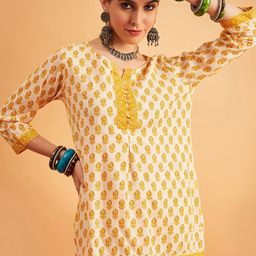 anouk Women Floral Print Viscose Rayon Straight Kurta-picture-48