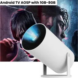 SACRO Smart Projector for Home 4K Support Rotabable Design withApp Netflix,YouTubeZ169 (4500 lm / 1 Speaker / Wireless / Remote Controller) Portable Projector-4