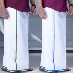 TUNI MANI Luxury Cotton Striped Men Dhoti-image-31