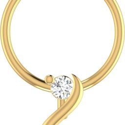avsar Swarali 14kt Cubic Zirconia Yellow Gold Nose Wire-image-28