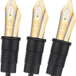 gold leaf Jinhao Set of 3 Replacement Nib (EF, F and M) Gold Trim for X159 and 9019 Pen Nib image 2