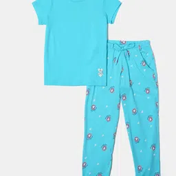 Jockey Girls Relaxed Fit Short Sleeve Printed Tshirt & Pyjama Set - RG12-image-7