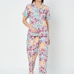 Fbella Women Floral Printed Night suit-image-99