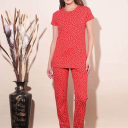 Dollar Missy Printed Round Neck T-Shirt With Pyjama-image-21