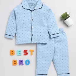 Clt.s Infants Kids Polka Dots Printed Pure Cotton Shirt With Pyjamas-image-91