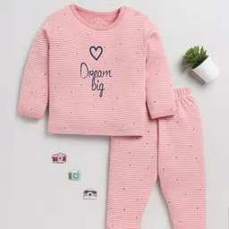 Clt.s Kids Typography Printed Pure Cotton Night Suit-image-29