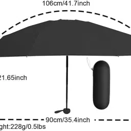 alexvyan Mini Pocket Umbrella with Case (Manual Open) 6 Frame Use in Rain & Summer Umbrella image 4