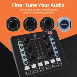 digimore D-220 Live Sound Card with Bluetooth for Streaming, Singing, Gaming Audio Interface image 5
