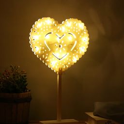 TAYHAA White Heart Shaped LED Lighting Table Lamp-40