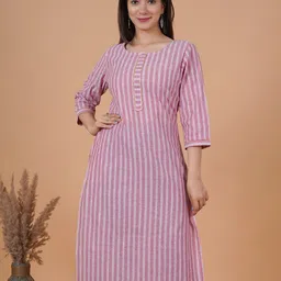 Rimeline Striped Gotta Patti Straight Cotton Kurta-picture-31
