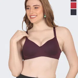 POOJA RAGENEE Pack Of 3 Everyday Bra Non-Wired Full Coverage Lightly Padded-picture-17