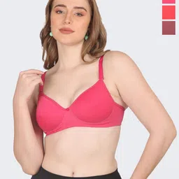 POOJA RAGENEE Pack Of 3 Everyday Bra Non-Wired Full Coverage Lightly Padded-picture-6