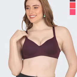 POOJA RAGENEE Pack Of 3 Everyday Bra Non-Wired Full Coverage Lightly Padded-picture-16