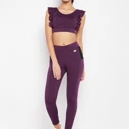 Clovia Women High-Rise Active Tights with Side Pockets-image-34