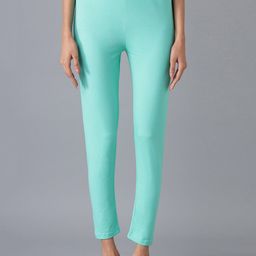 AURELIA Green Solid Ankle-Length Leggings-53