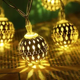 XERGY Yellow Moroccan Ball Fairy String Lights-51