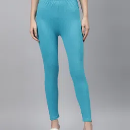 AURELIA Women Blue Solid Ankle-Length Leggings-image-44