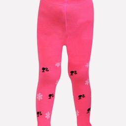 Bonjour Girls Pink & Black Barbie Printed Tights-image-96