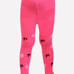 Bonjour Girls Pink & Black Barbie Printed Tights-image-84