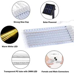 XERGY Off White192 LED Meteor Shower Lights Solar Powered String Lights image 2