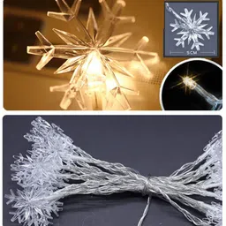 Quace Yellow Snowflake Fairy String Lights image 5