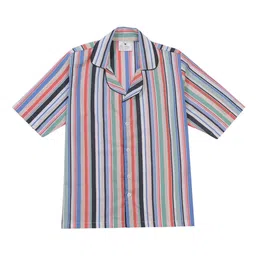 Little Musketeer Girls Multicoloured Striped Night suit-image-64