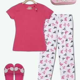 SINI MINI Girls Conversational Printed Pure Cotton Night Suit-image-105