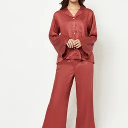HOUSE OF S Women Satin Night suit-image-87