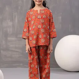 SANSKRUTIHOMES Girls Floral Printed Pure Cotton Night suit-picture-15