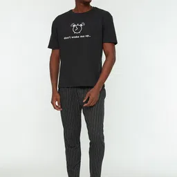 Trendyol Typography Printed Round Neck Night suit-picture-46