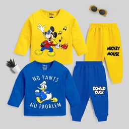 KUCHIPOO Pack Of 2 Kids Mickey Mouse & Donald Duck Printed Night suit-55