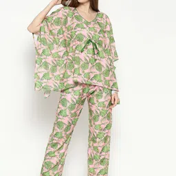 Pyjama Party Women Cotton Blend Printed Night suit-image-78