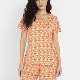 Clovia Floral Printed Cotton Night suit-image-36