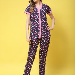 Claura Conversational Printed Pure Cotton Night Suit-picture-23