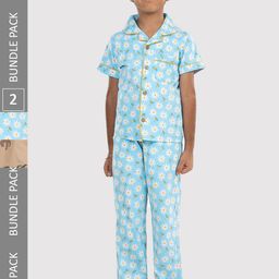 Growing Tree Kids Pack Of 2 Printed Pure Cotton Night suits-image-62