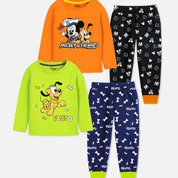 YK Disney Pack Of 2 Boys Mickey Mouse Printed T-shirt With Pyjamas-picture-53