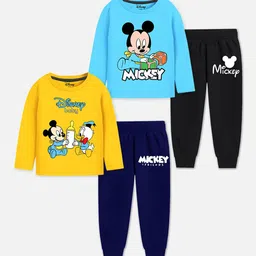 YK Disney Pack Of 2 Boys Mickey Mouse Printed T-shirt With Pyjamas-39
